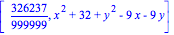 [326237/999999, x^2+32+y^2-9*x-9*y]